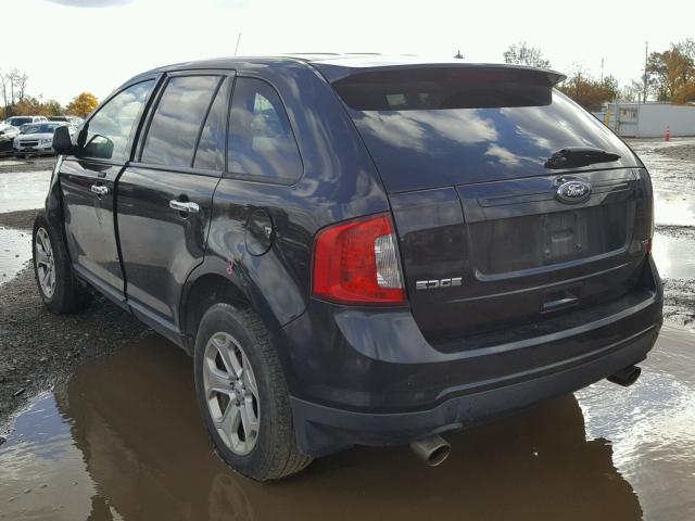 2FMDK3JC3BBA13490 - 2011 FORD EDGE SEL BLACK photo 3