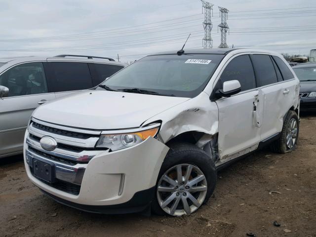 2FMDK3KC6BBB65424 - 2011 FORD EDGE LIMIT WHITE photo 2