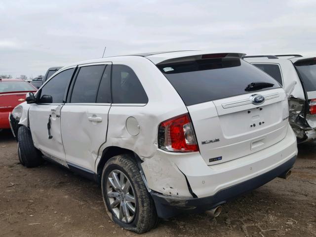 2FMDK3KC6BBB65424 - 2011 FORD EDGE LIMIT WHITE photo 3