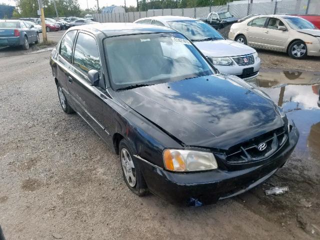 KMHCG35C81U156855 - 2001 HYUNDAI ACCENT GS BLACK photo 1