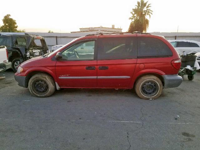 1B4GP25B71B154028 - 2001 DODGE CARAVAN SE RED photo 9