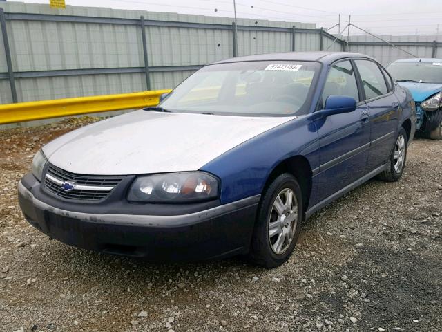 2G1WF52E539323090 - 2003 CHEVROLET IMPALA BLUE photo 2