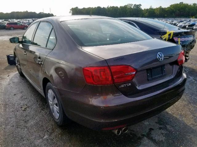 3VW2K7AJ5BM360106 - 2011 VOLKSWAGEN JETTA BASE 棕色 照片 3