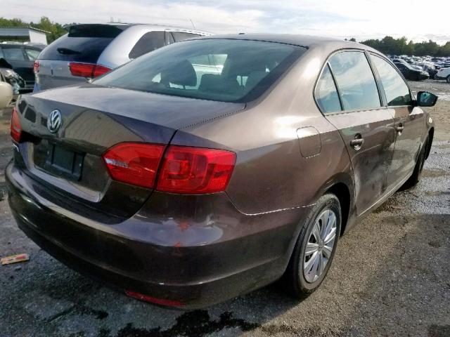 3VW2K7AJ5BM360106 - 2011 VOLKSWAGEN JETTA BASE 棕色 照片 4