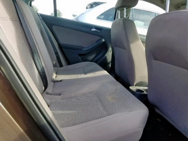 3VW2K7AJ5BM360106 - 2011 VOLKSWAGEN JETTA BASE 棕色 照片 6