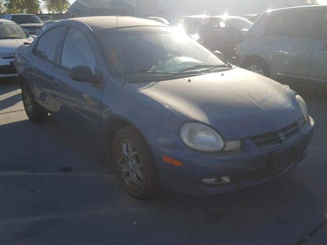 1B3ES56C42D621320 - 2002 DODGE NEON ES BLUE photo 1