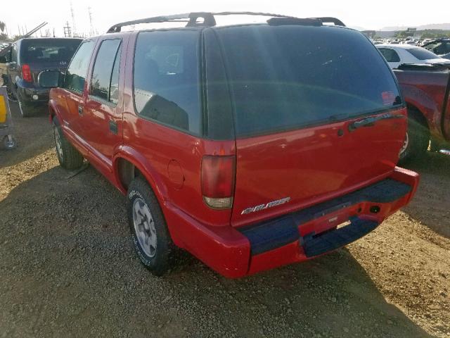 1GNDT13X34K130332 - 2004 CHEVROLET BLAZER RED photo 3