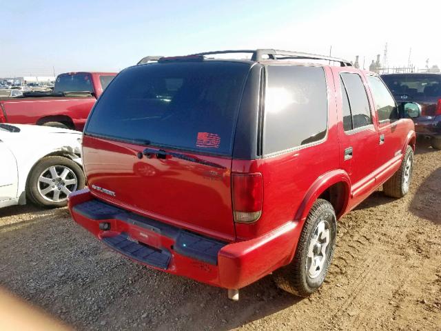 1GNDT13X34K130332 - 2004 CHEVROLET BLAZER RED photo 4