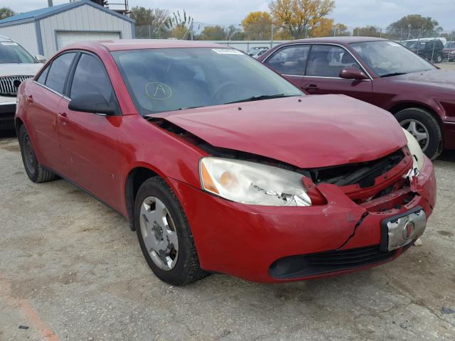 1G2ZF58B174192741 - 2007 PONTIAC G6 VALUE L RED photo 1