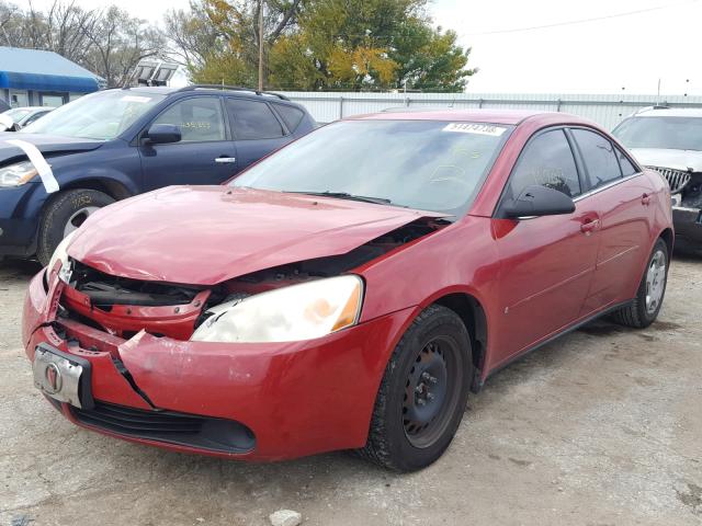 1G2ZF58B174192741 - 2007 PONTIAC G6 VALUE L RED photo 2