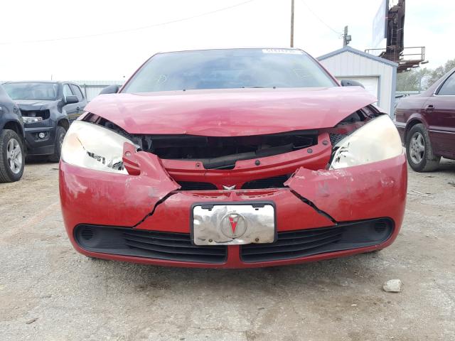 1G2ZF58B174192741 - 2007 PONTIAC G6 VALUE L RED photo 9