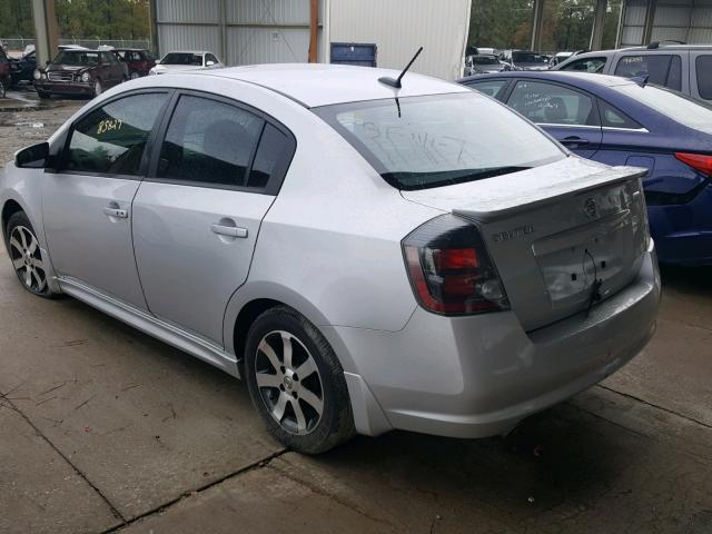 3N1AB6AP5CL751523 - 2012 NISSAN SENTRA 2.0 SILVER photo 3