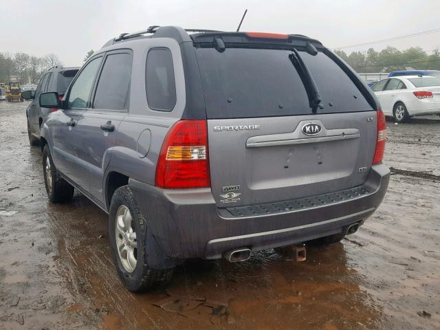 KNDJE723287494984 - 2008 KIA SPORTAGE E GRAY photo 3