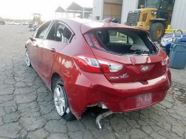 3G1BE6SM7HS555232 - 2017 CHEVROLET CRUZE LT RED photo 3