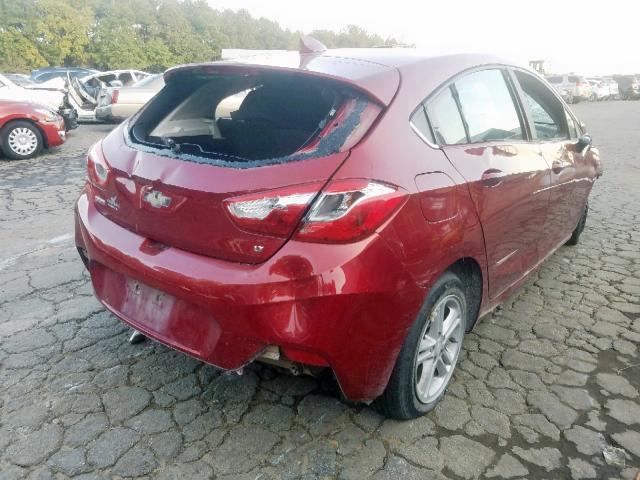 3G1BE6SM7HS555232 - 2017 CHEVROLET CRUZE LT RED photo 4