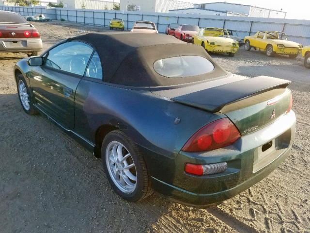 4A3AE85H31E224495 - 2001 MITSUBISHI ECLIPSE SP GREEN photo 3