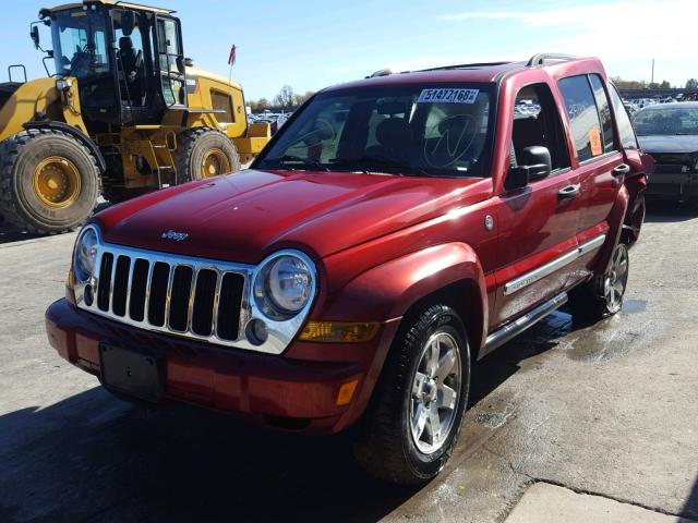 1J4GL58K95W671805 - 2005 JEEP LIBERTY LI MAROON photo 2