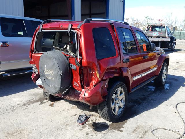 1J4GL58K95W671805 - 2005 JEEP LIBERTY LI MAROON photo 4