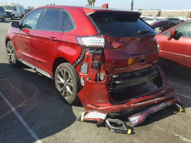 2FMPK4AP7HBC69436 - 2017 FORD EDGE SPORT RED photo 3