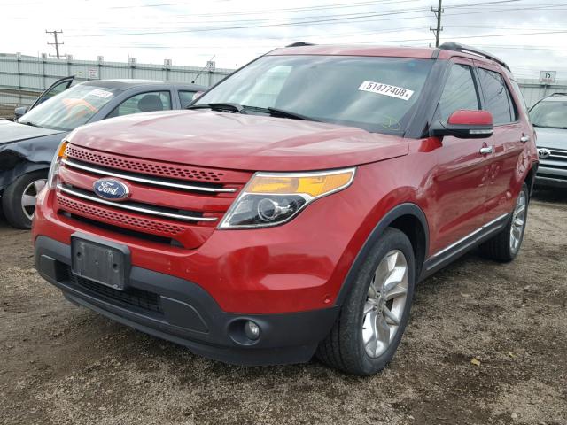 1FMHK8F89BGA70868 - 2011 FORD EXPLORER L RED photo 2