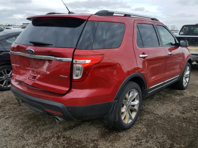 1FMHK8F89BGA70868 - 2011 FORD EXPLORER L RED photo 4