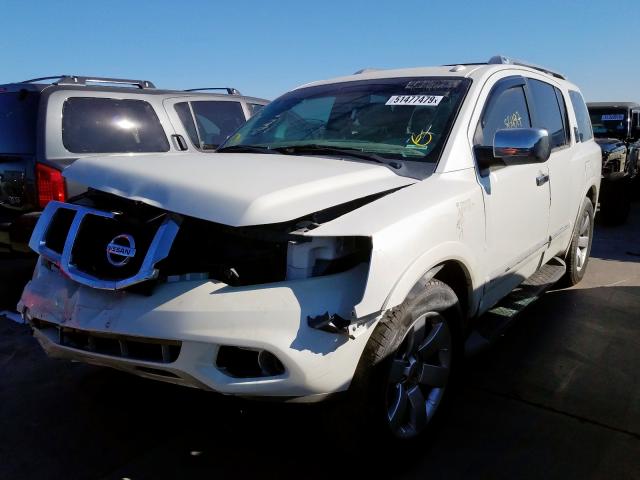 5N1BA0ND9EN600619 - 2014 NISSAN ARMADA SV WHITE photo 2