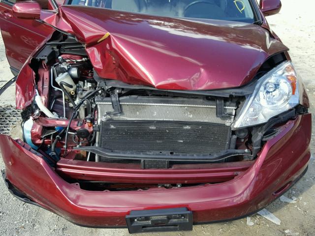 5J6RE3H72BL011332 - 2011 HONDA CR-V EXL BURGUNDY photo 7