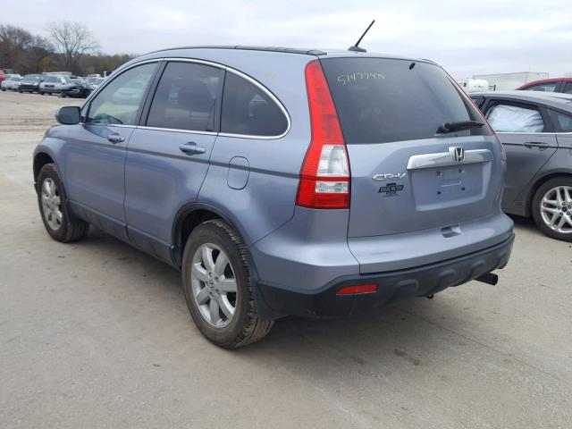 JHLRE48737C104320 - 2007 HONDA CR-V EXL BLUE photo 3