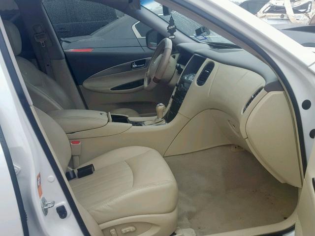 JNKAJ09E38M302255 - 2008 INFINITI EX35 BASE WHITE photo 5