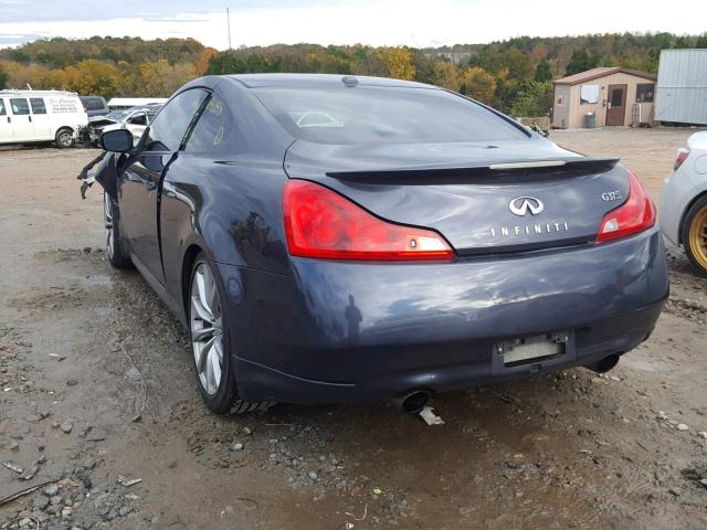 JNKCV64E68M125305 - 2008 INFINITI G37 BASE BLUE photo 3