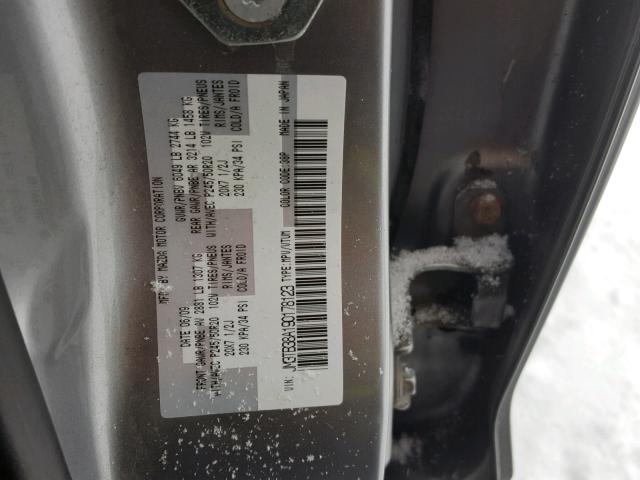 JM3TB38A190178123 - 2009 MAZDA CX-9 GRAY photo 10