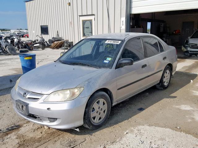 2HGES16315H598210 - 2005 HONDA CIVIC DX V SILVER photo 2