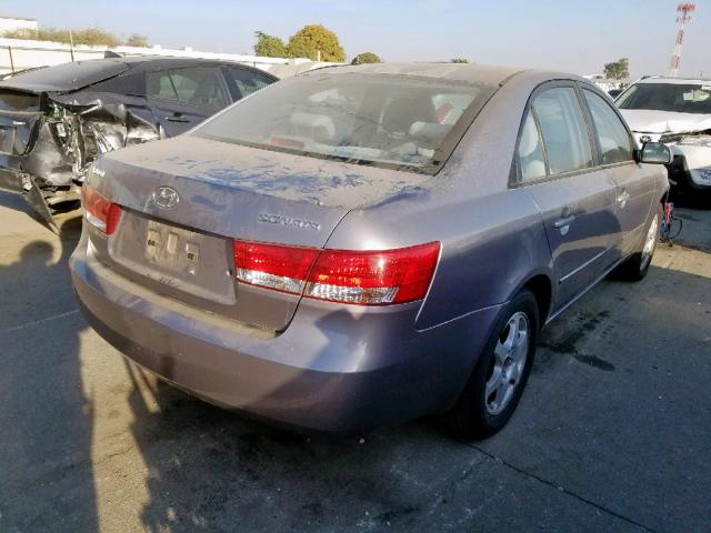 KMHET46C76A090090 - 2006 HYUNDAI SONATA GL GRAY photo 4