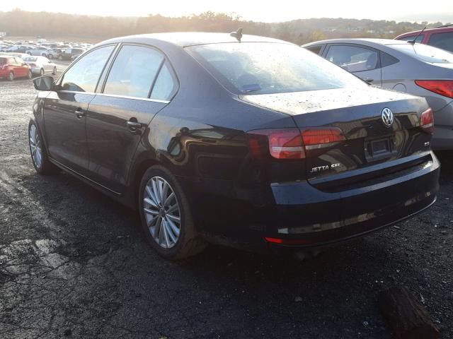 3VWL17AJ3GM232817 - 2016 VOLKSWAGEN JETTA SEL BLACK photo 3