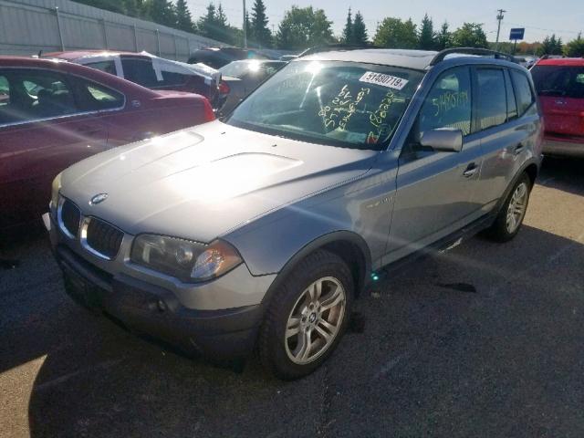 WBXPA93415WD07265 - 2005 BMW X3 3.0I GRAY photo 2