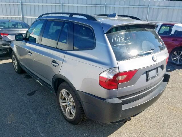 WBXPA93415WD07265 - 2005 BMW X3 3.0I GRAY photo 3