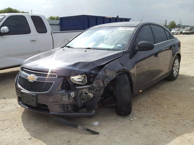 1G1PC5SH0B7120034 - 2011 CHEVROLET CRUZE LS GRAY photo 2