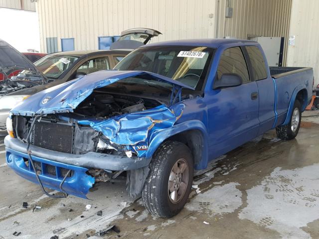 1B7GL22Y3XS113735 - 1999 DODGE DAKOTA BLUE photo 2