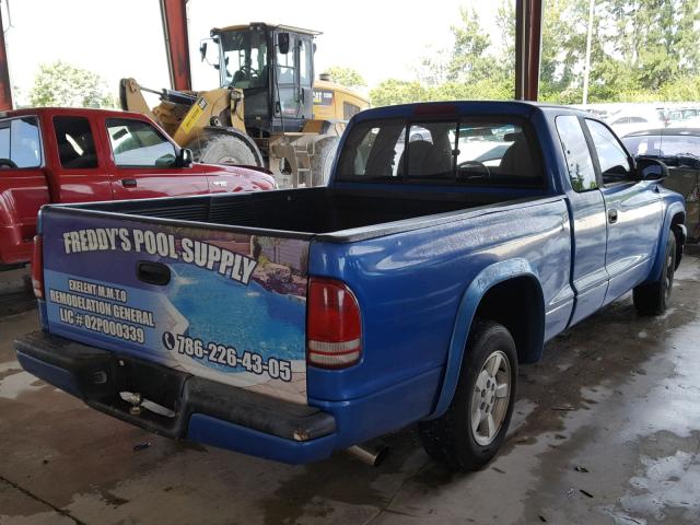 1B7GL22Y3XS113735 - 1999 DODGE DAKOTA BLUE photo 4