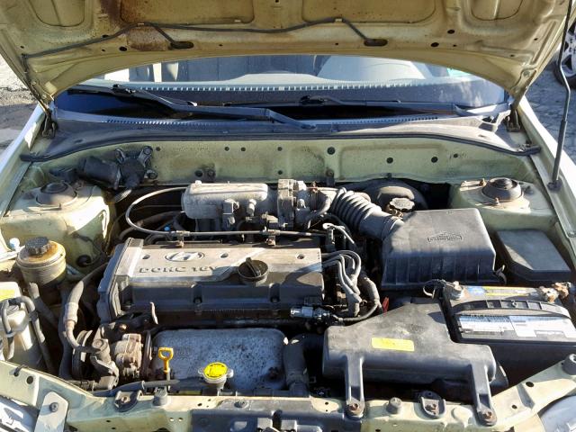 KMHCG45C82U398486 - 2002 HYUNDAI ACCENT GL GOLD photo 7