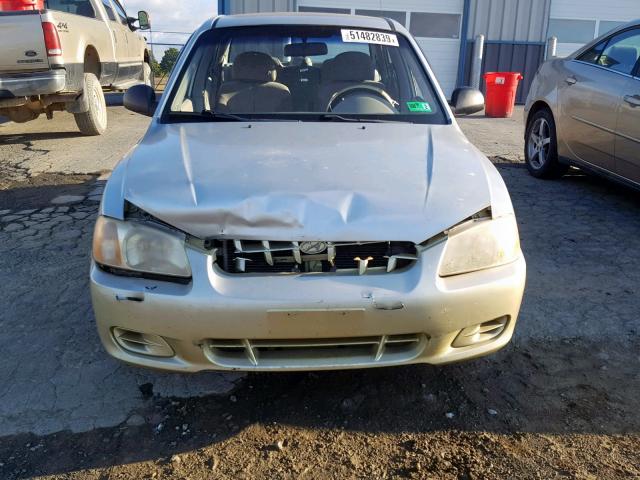 KMHCG45C82U398486 - 2002 HYUNDAI ACCENT GL GOLD photo 9