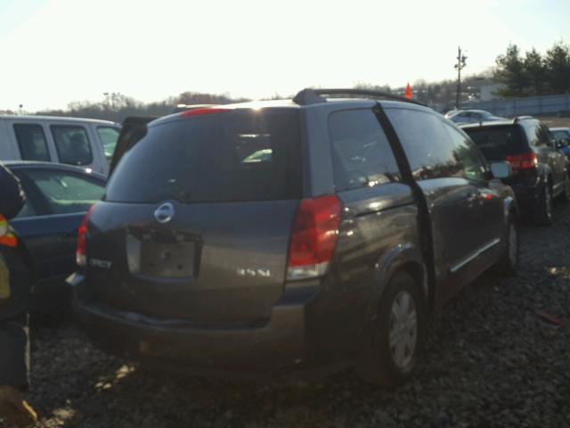 5N1BV28U34N351387 - 2004 NISSAN QUEST S GRAY photo 4