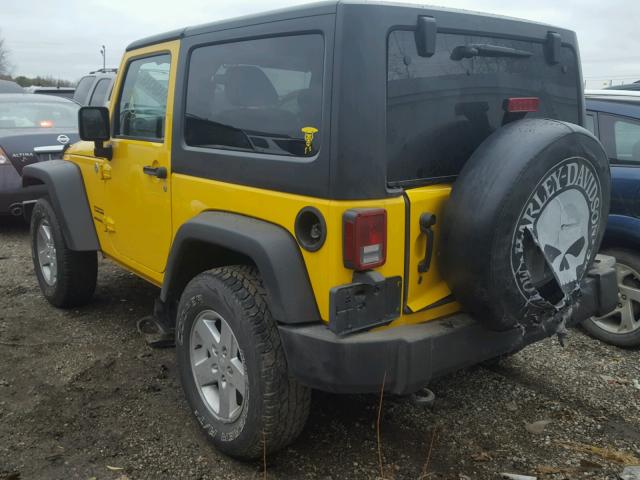 1J4AA2D14BL530693 - 2011 JEEP WRANGLER S YELLOW photo 3