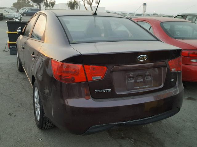 KNAFU4A22A5175146 - 2010 KIA FORTE EX PURPLE photo 3