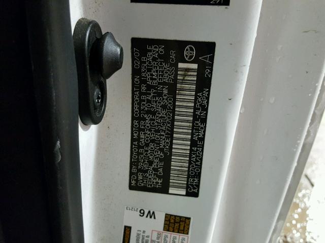 JTKDE177X70212001 - 2007 TOYOTA SCION TC Ağ foto 10