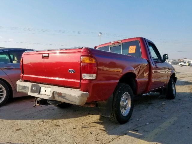 1FTYR10C6WPB13900 - 1998 FORD RANGER MAROON photo 4