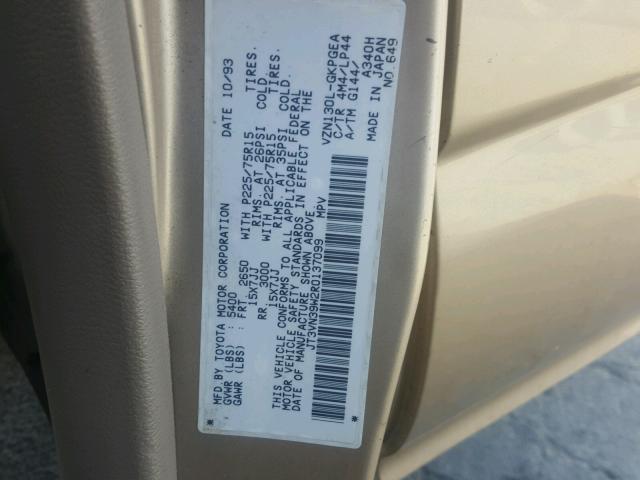 JT3VN39W2R0137099 - 1994 TOYOTA 4RUNNER VN GOLD photo 10