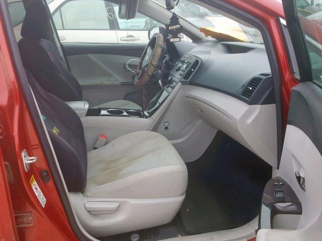 4T3ZE11AX9U009366 - 2009 TOYOTA VENZA BASE RED photo 5