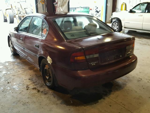 4S3BE635X17210814 - 2001 SUBARU LEGACY L MAROON photo 3