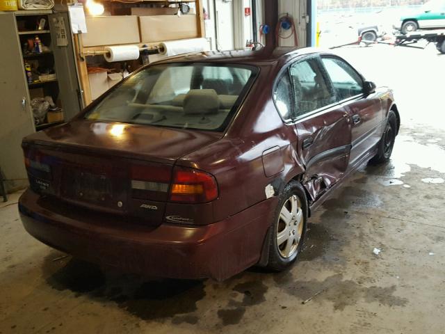 4S3BE635X17210814 - 2001 SUBARU LEGACY L MAROON photo 4